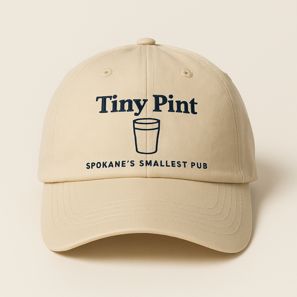 Tiny Pint branded hat and shirt